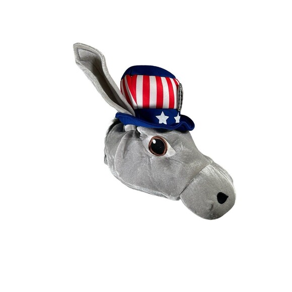 Adult DEMOCRATIC PARTY DONKEY Plush HAT OS Political Costume USA Politics- New - Picture 4 of 8